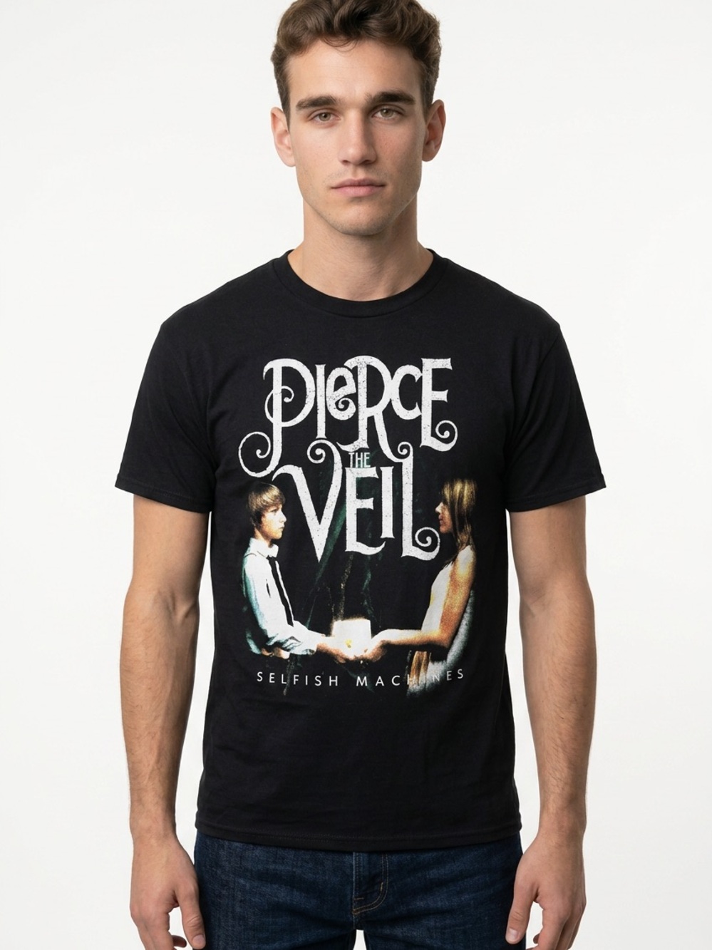 PIERCE THE VEIL | Black Graphic Band Tee Selfish Machines Unisex Size Large
